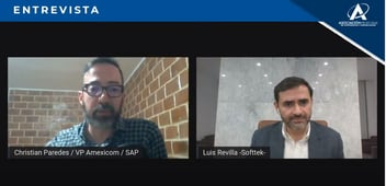 Luis Revilla and Christian Paredes speaking during a virtual interview 