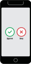 Approve deny button augmented automation cell phone