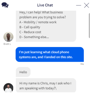 chatbot to person