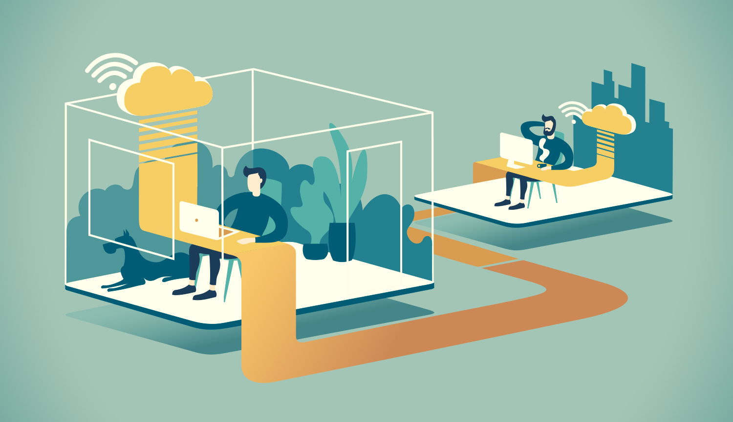 Social distance remote work